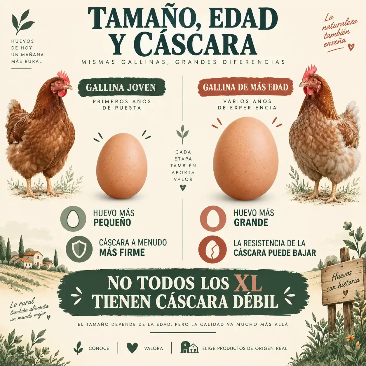 Relación entre edad de la gallina tamaño del huevo y resistencia de la cáscara