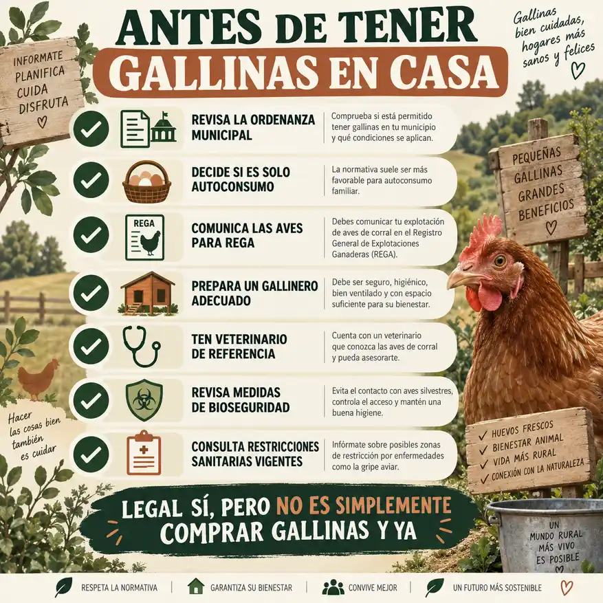 Checklist legal antes de tener gallinas en casa en España