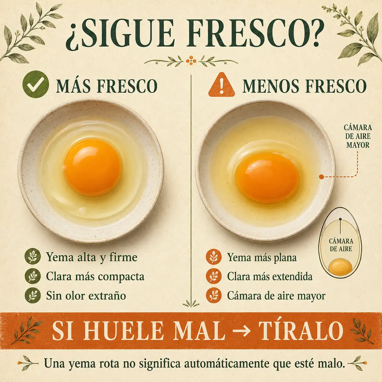 Huevo fresco abierto con la yema firme y la clara alrededor