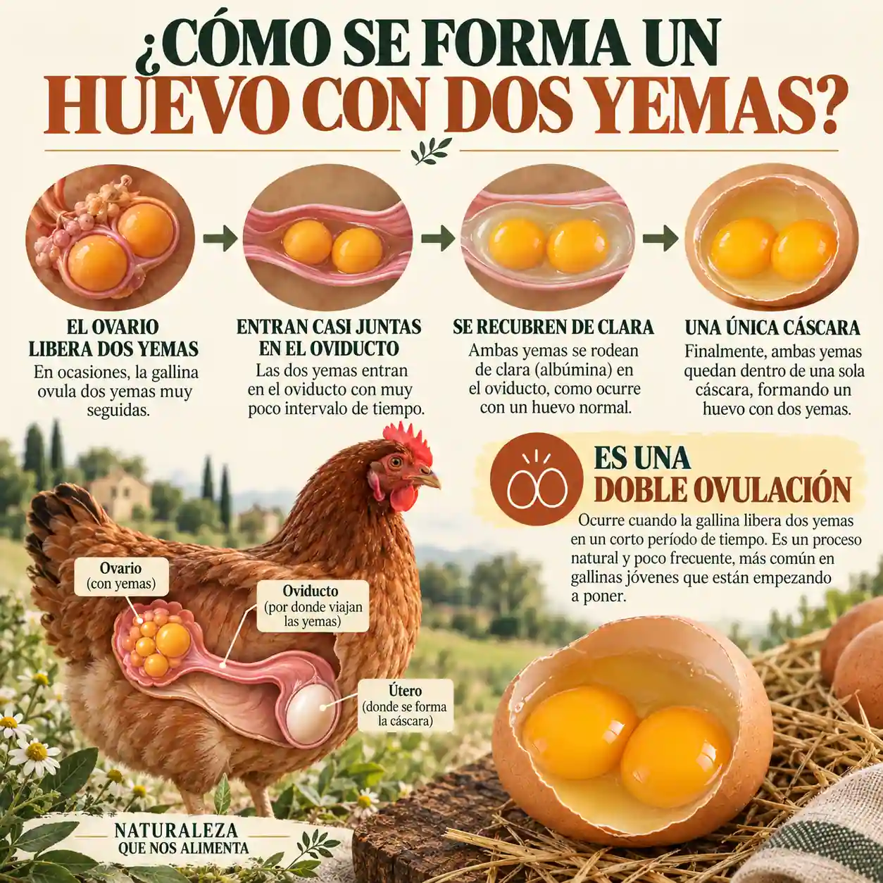 Cómo se forma un huevo con dos yemas por doble ovulación