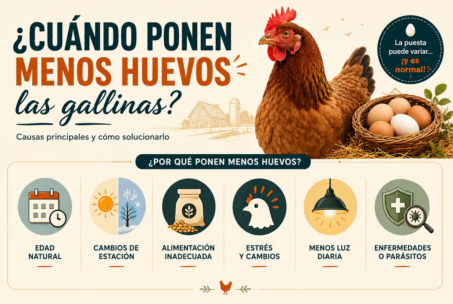Cuándo ponen menos huevos las gallinas y qué puedes hacer para ayudarlas