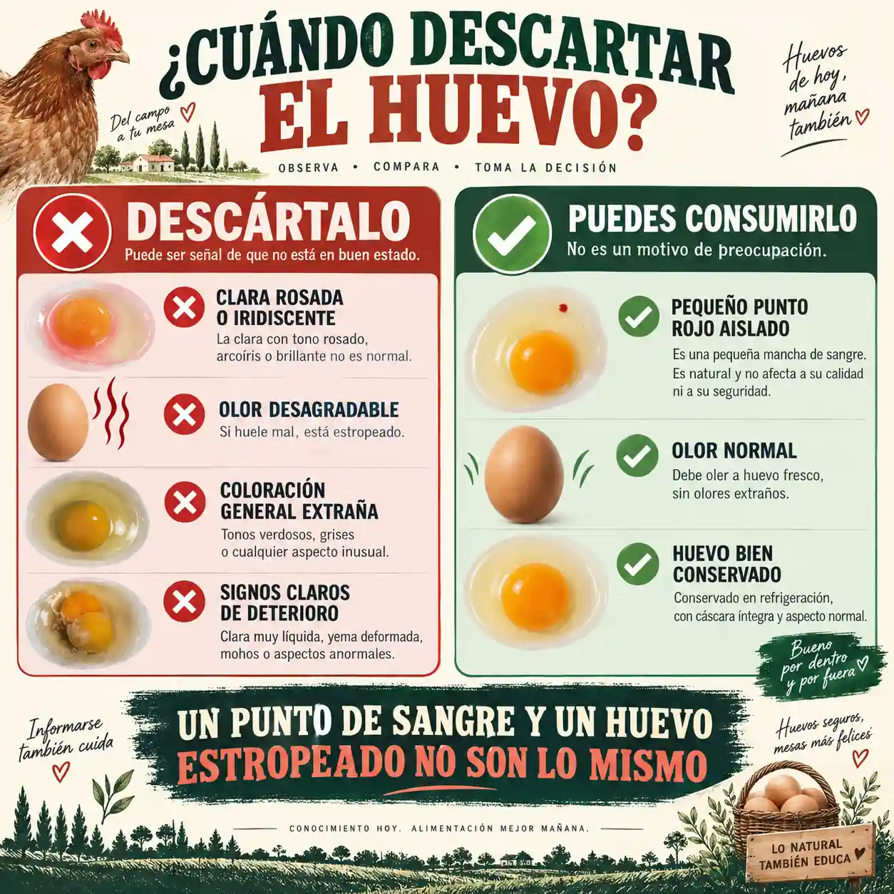 Cuándo desechar un huevo por color extraño o mal olor