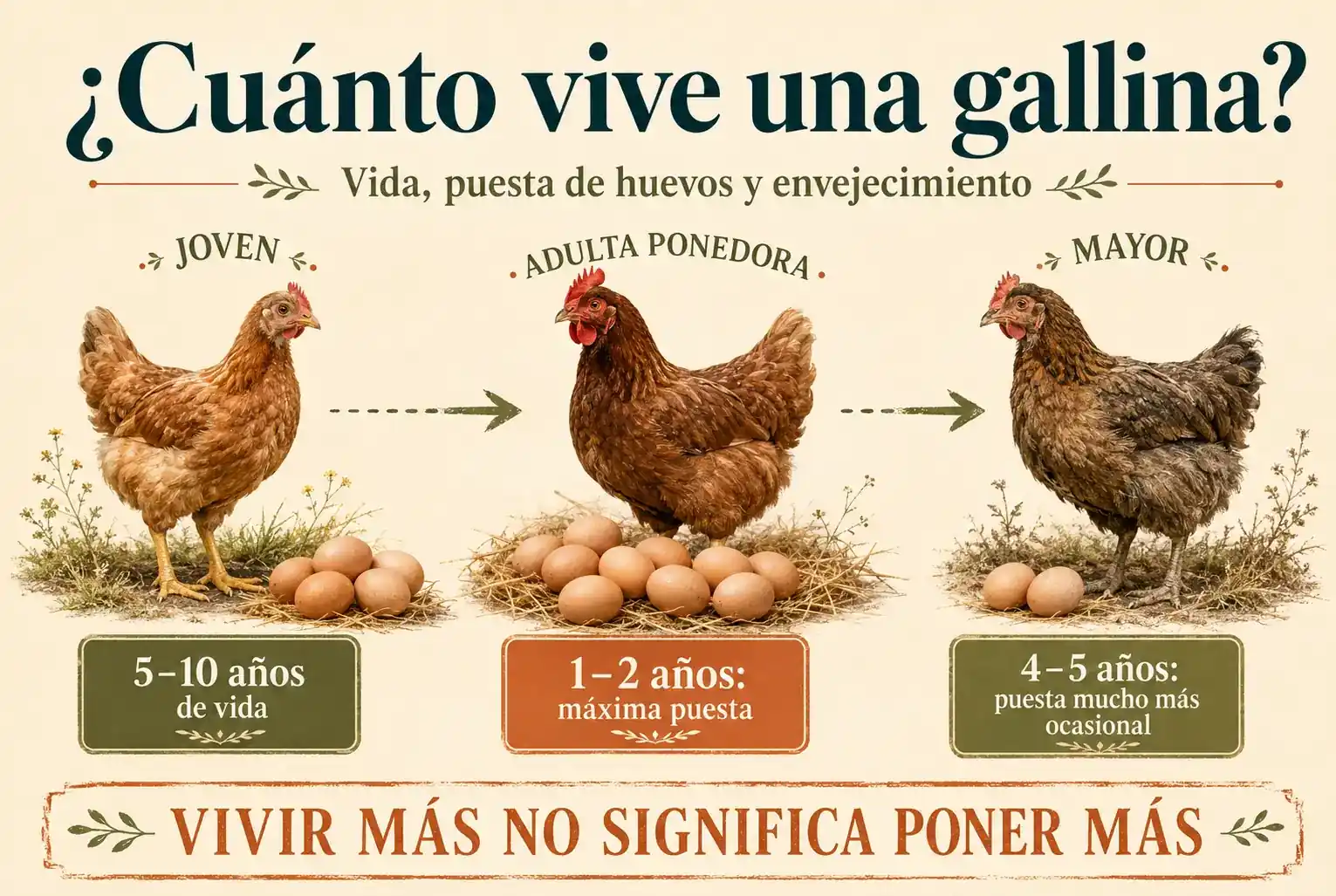 Cuánto vive una gallina y hasta qué edad pone huevos