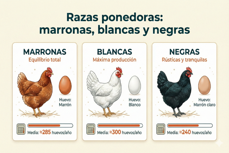 Guía de razas de gallinas ponedoras: cuál elegir para más huevos (y mejores)