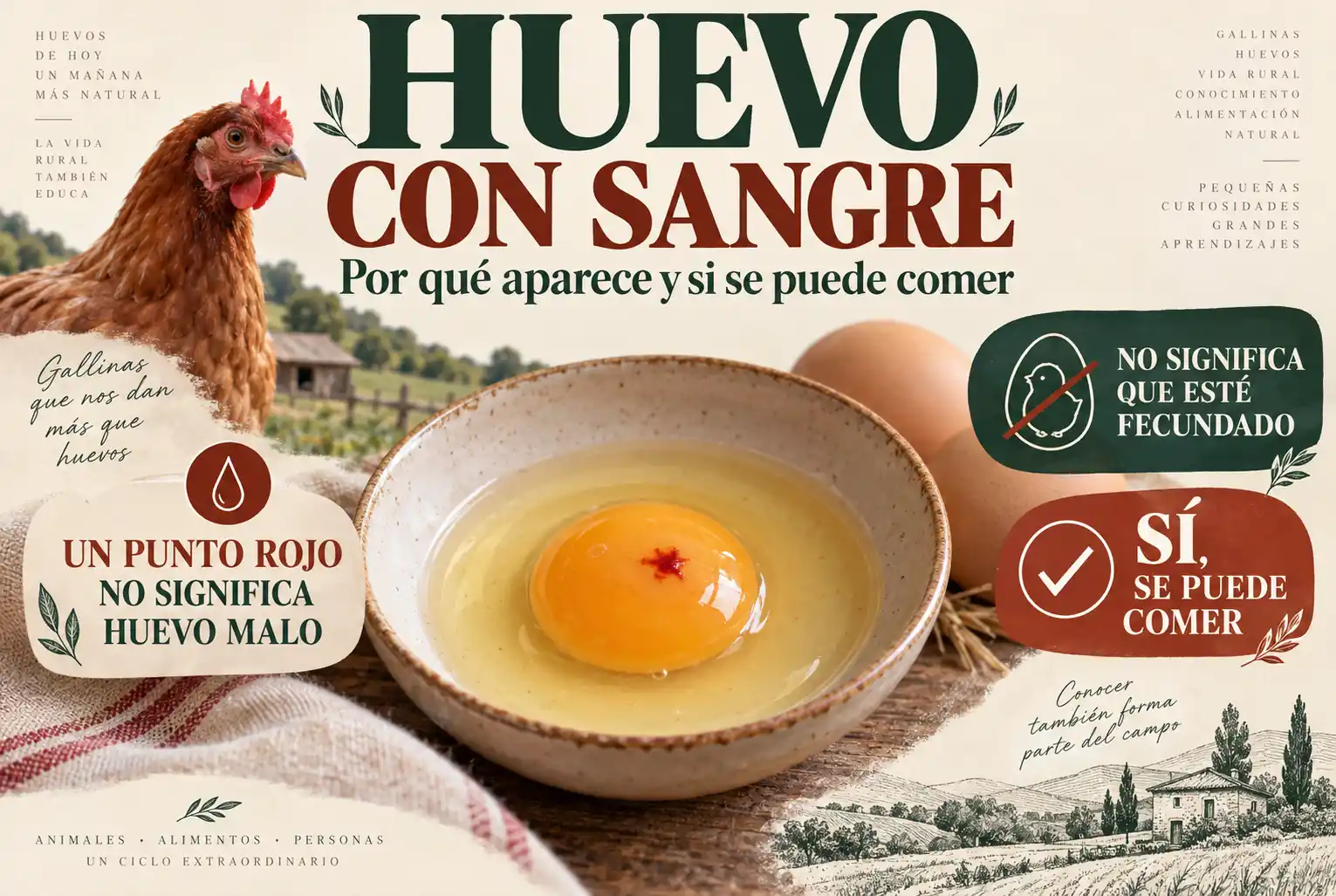Huevo con sangre: por qué aparece y si se puede comer