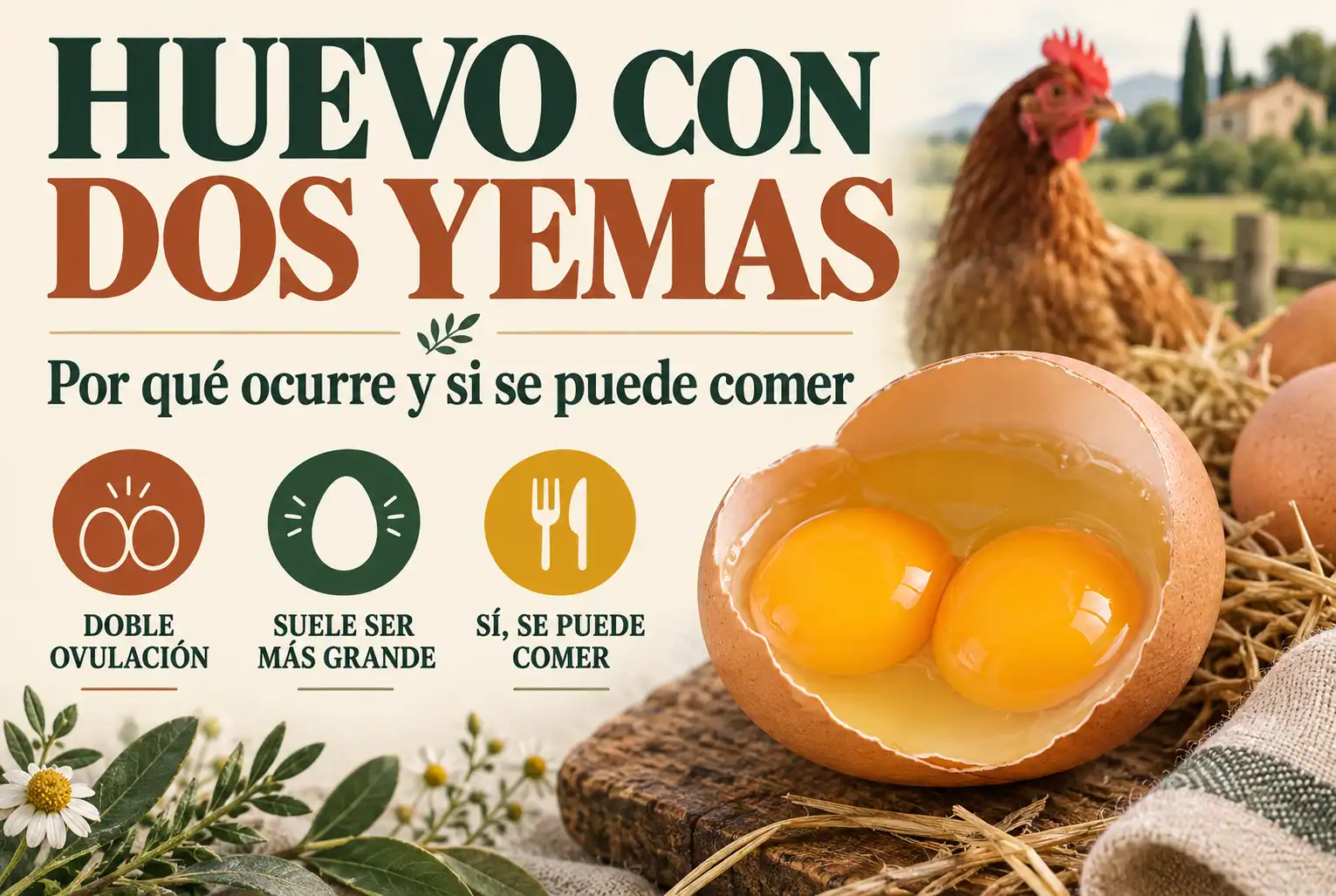 Huevo con dos yemas: por qué ocurre y si se puede comer