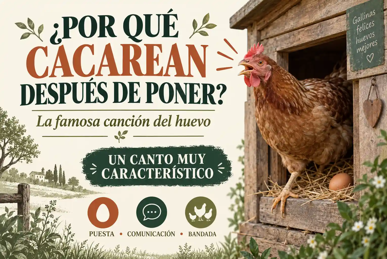 ¿Por qué cacarean las gallinas después de poner un huevo?
