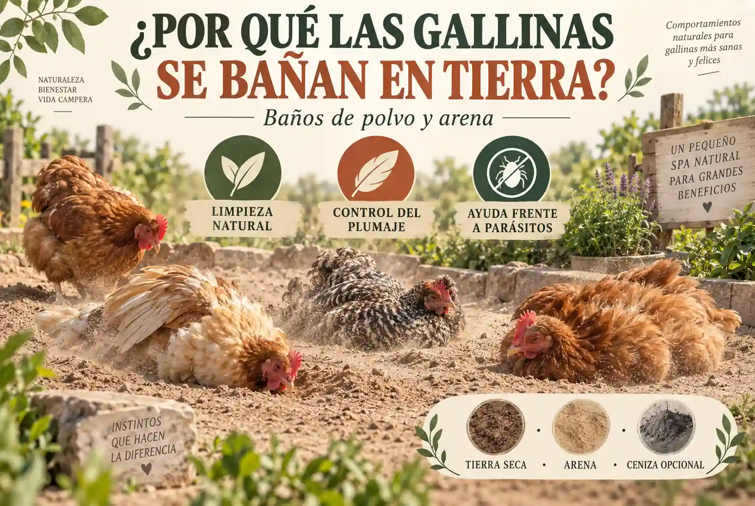 ¿Por qué las gallinas se bañan en tierra? Baños de polvo y arena