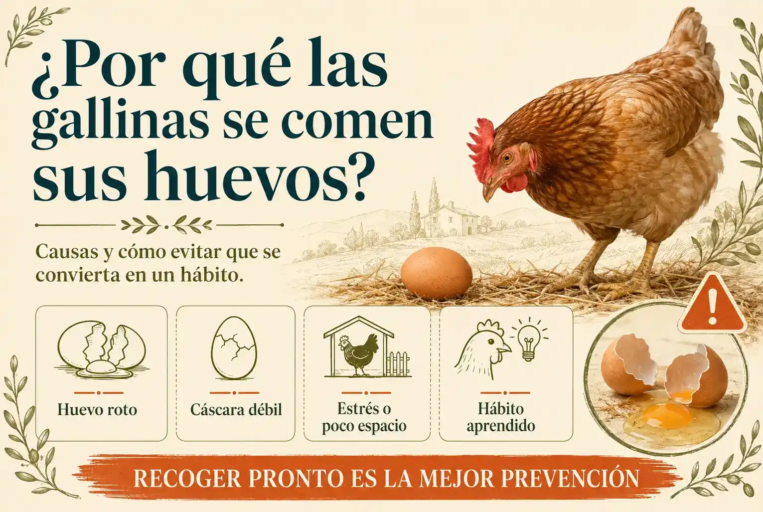 Por qué las gallinas se comen sus huevos y cómo evitarlo