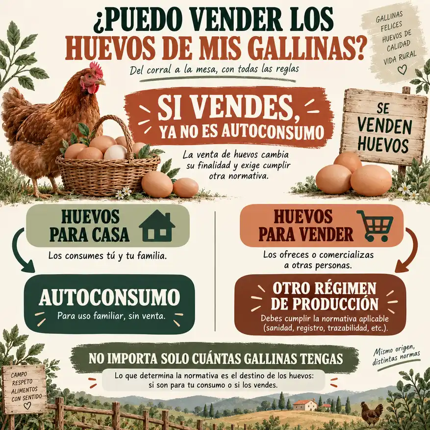 Diferencia entre huevos de autoconsumo y huevos destinados a venta