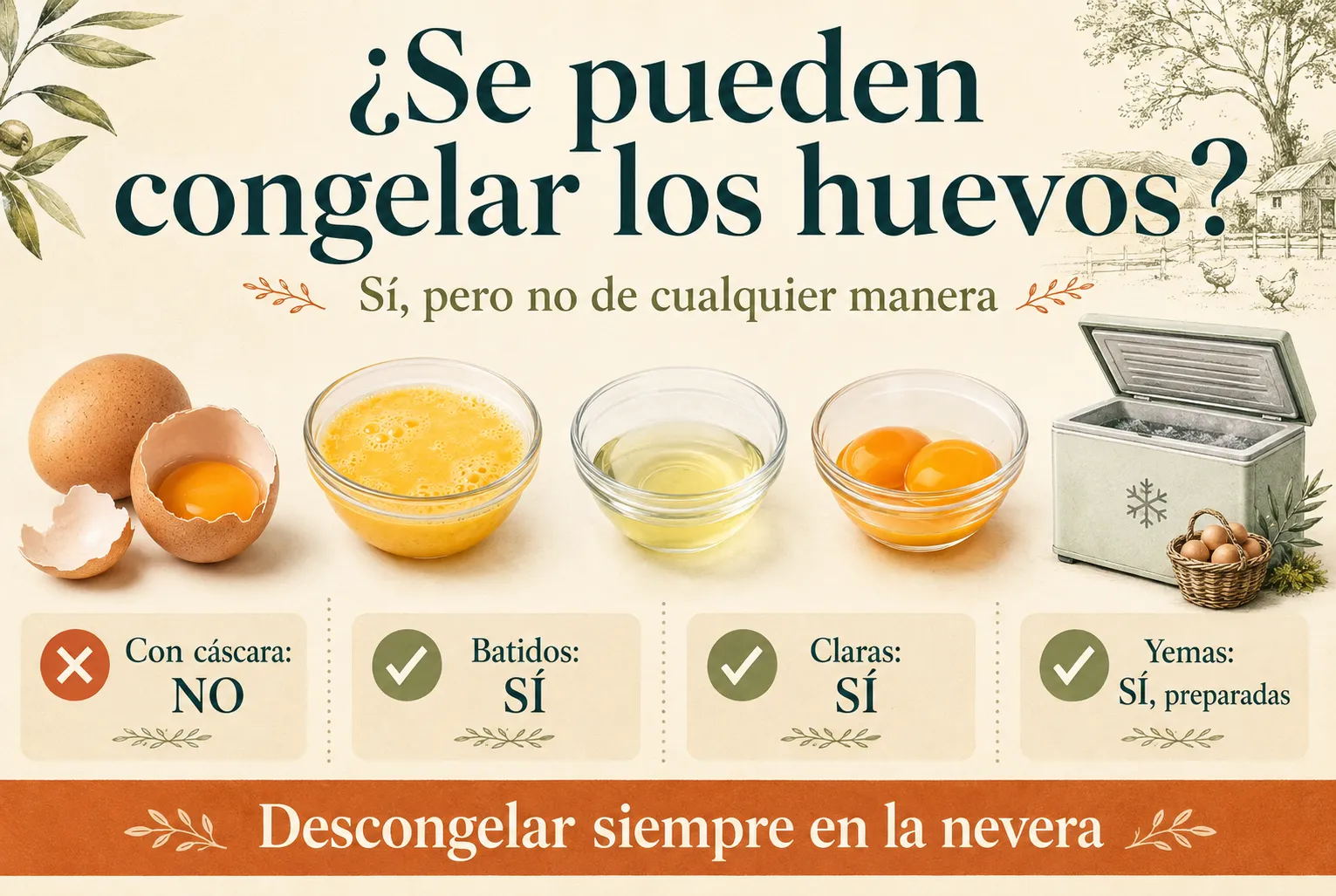 ¿Se pueden congelar los huevos? Sí, pero no de cualquier manera